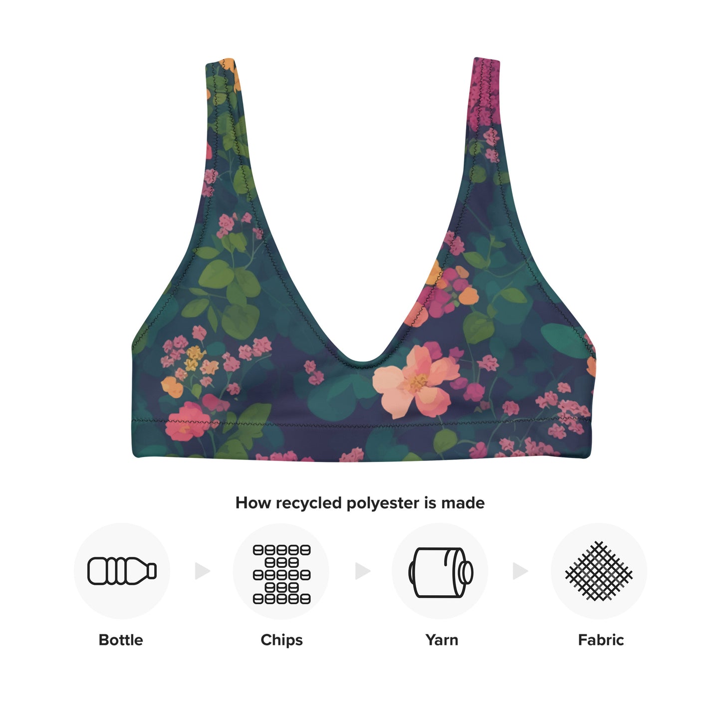 Recycled padded bikini top