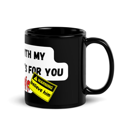 Black Printed Glossy Mug