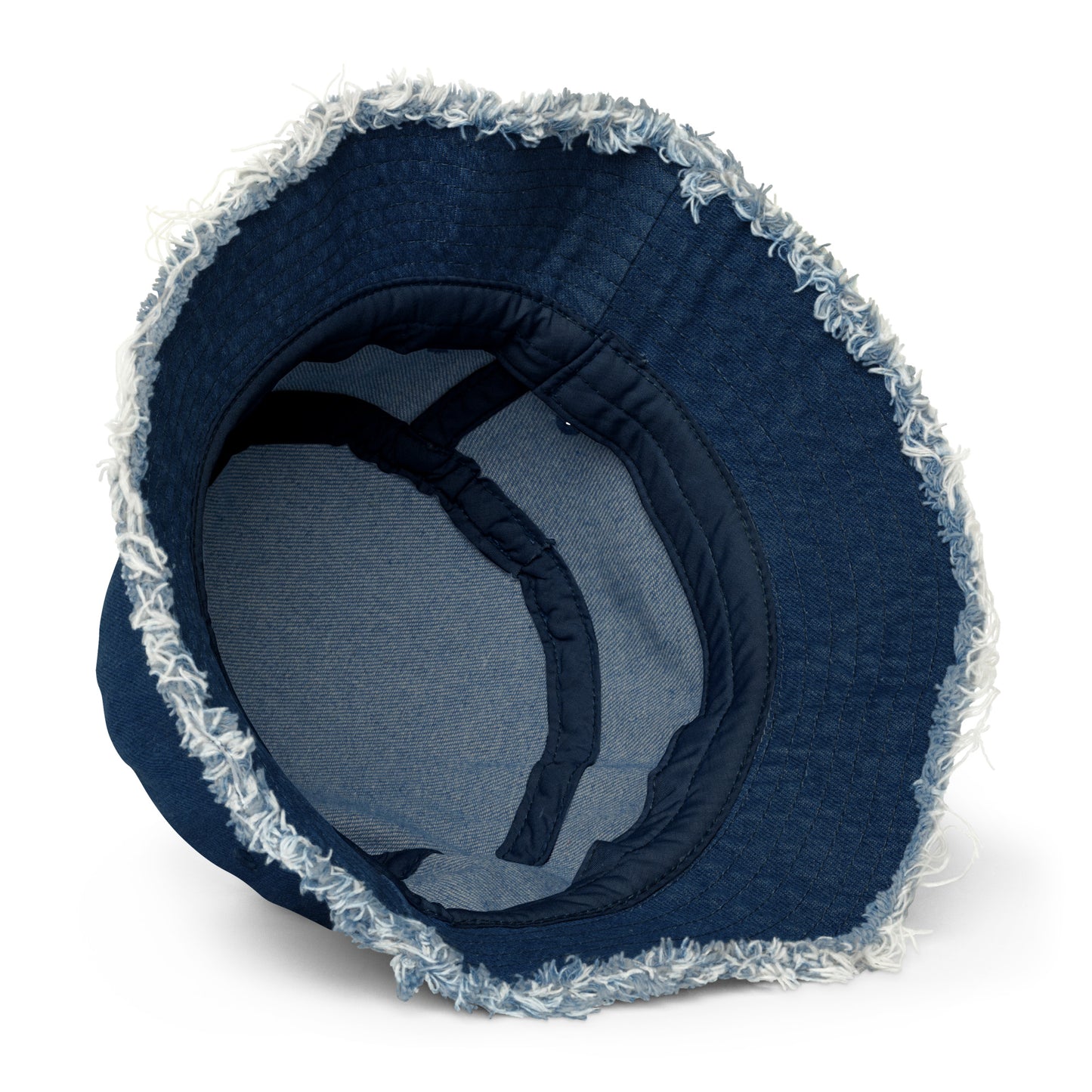 Distressed denim bucket hat