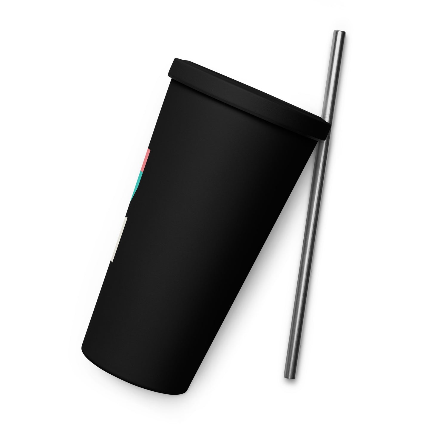 Insulated tumbler with a straw