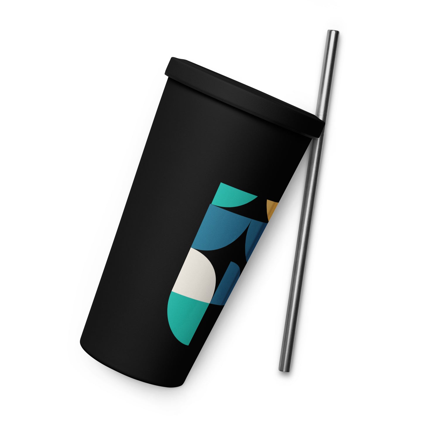 Insulated tumbler with a straw