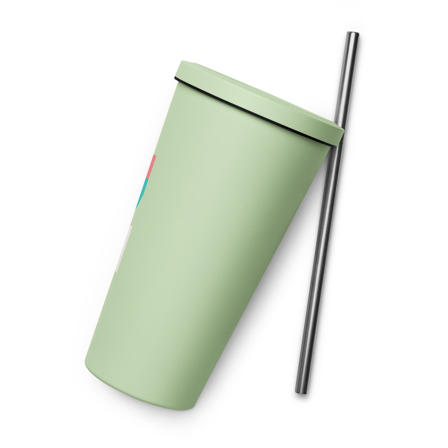 Insulated tumbler with a straw