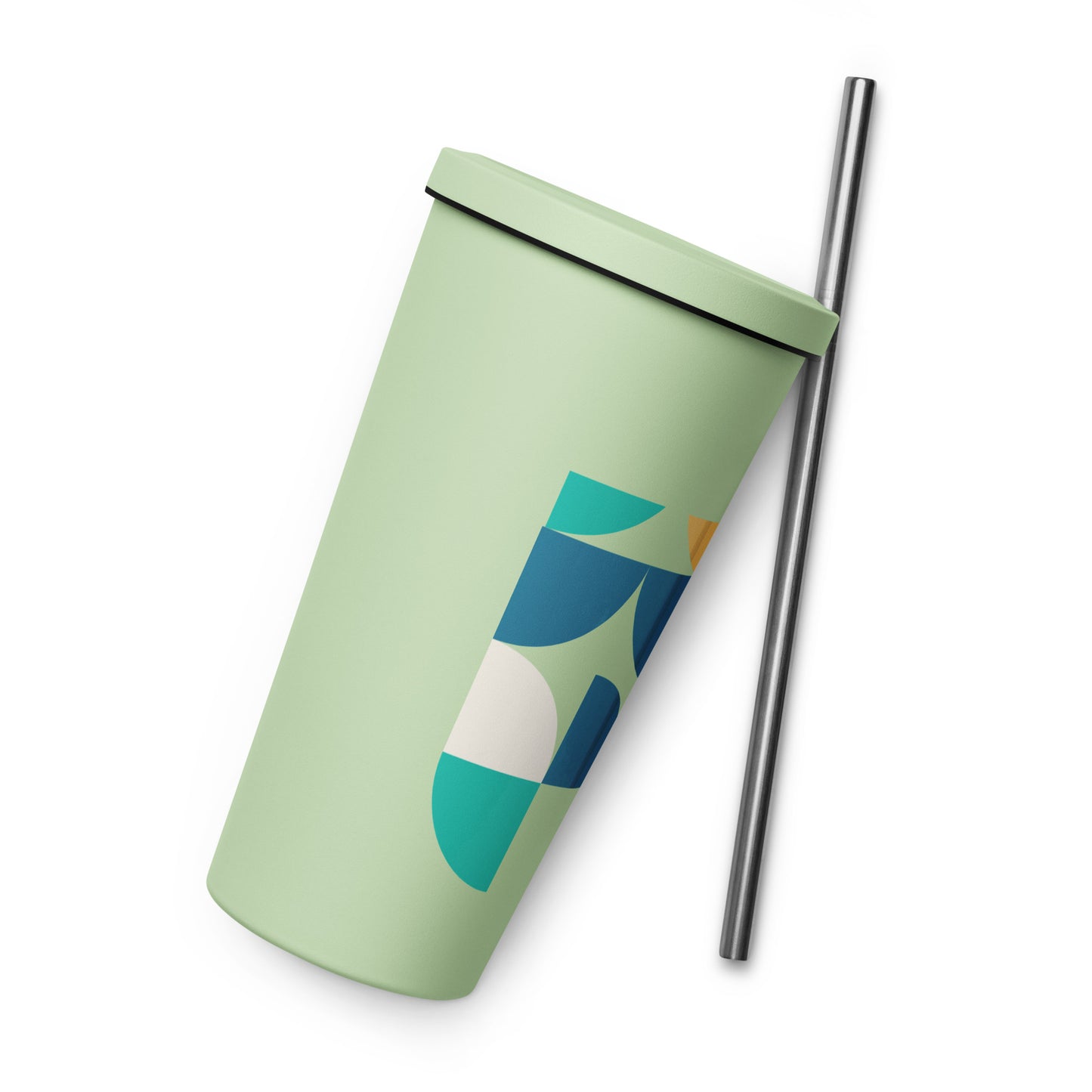 Insulated tumbler with a straw