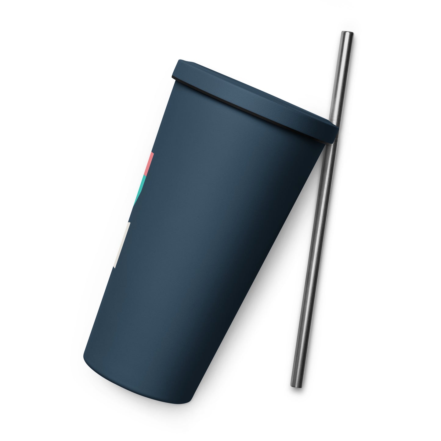 Insulated tumbler with a straw