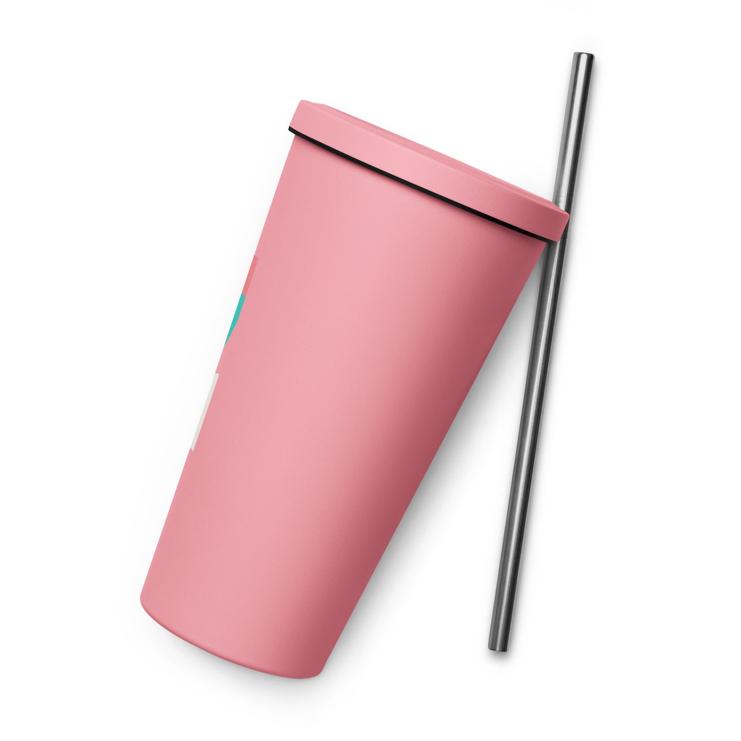 Insulated tumbler with a straw