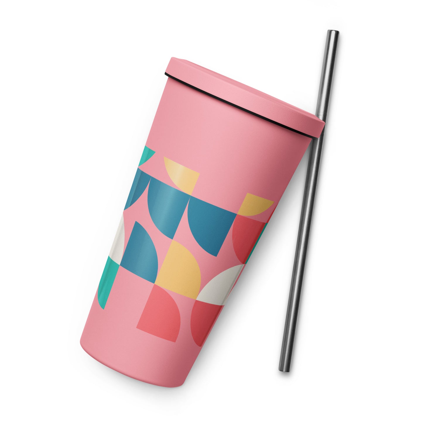 Insulated tumbler with a straw