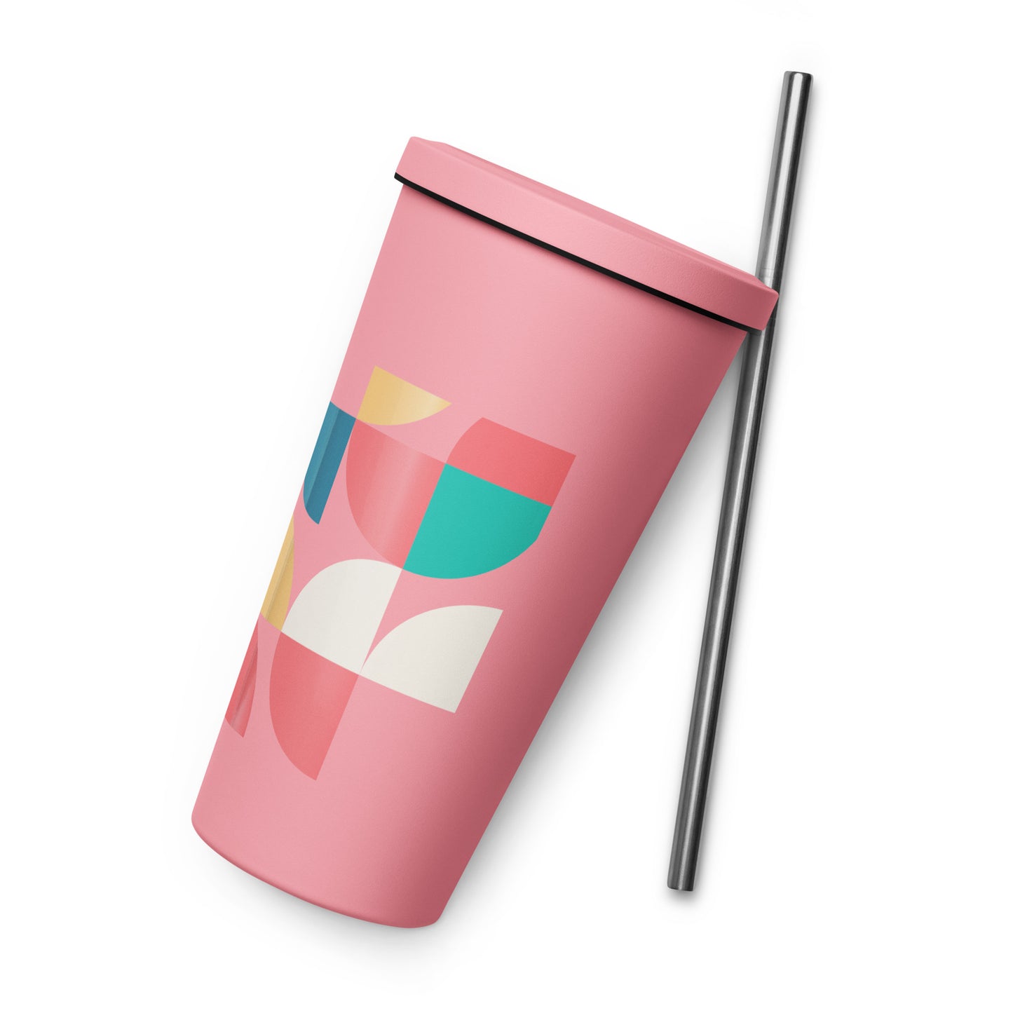 Insulated tumbler with a straw