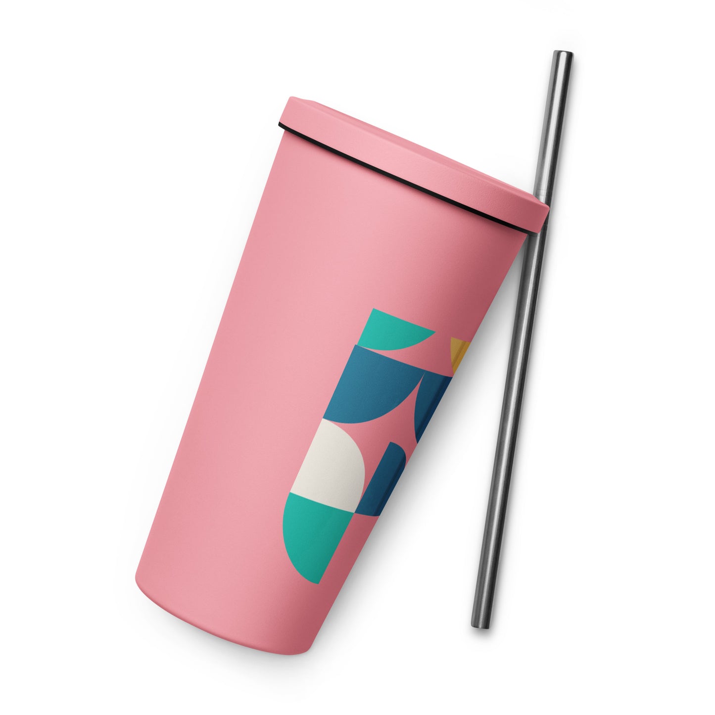 Insulated tumbler with a straw