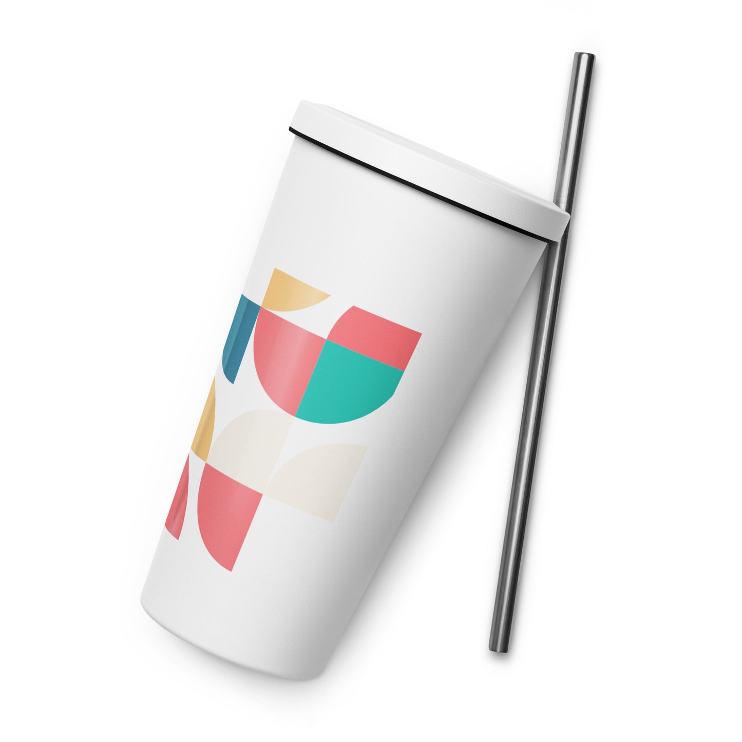 Insulated tumbler with a straw