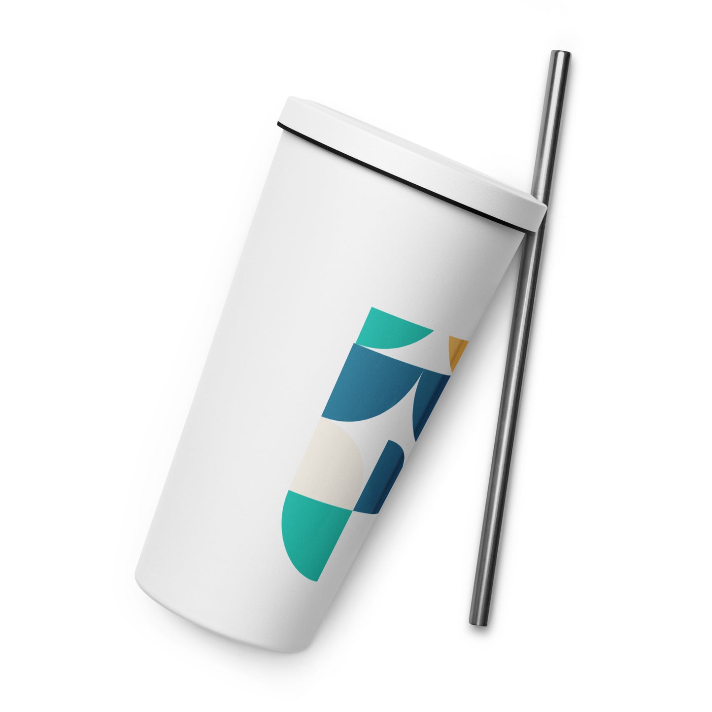 Insulated tumbler with a straw