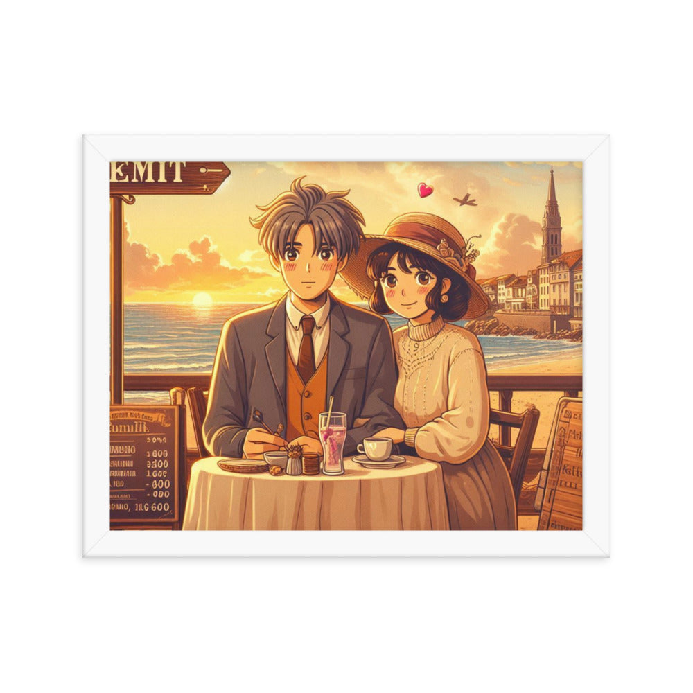 CAFE TIME Framed photo paper poster