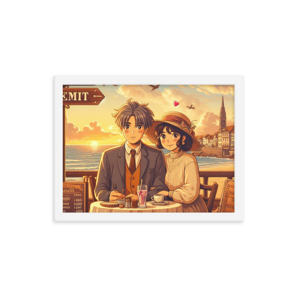 CAFE TIME Framed photo paper poster