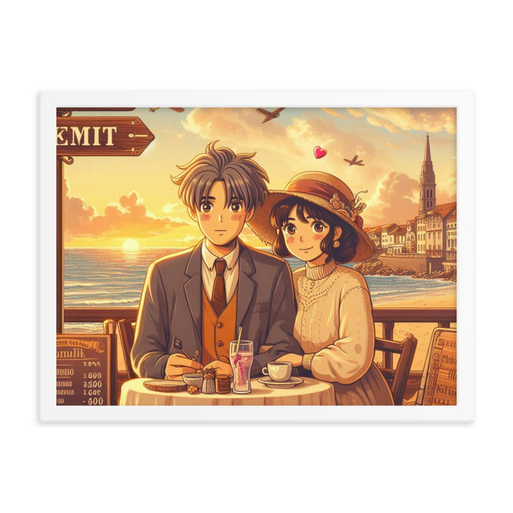 CAFE TIME Framed photo paper poster