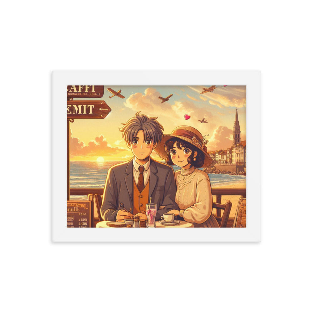 CAFE TIME Framed photo paper poster